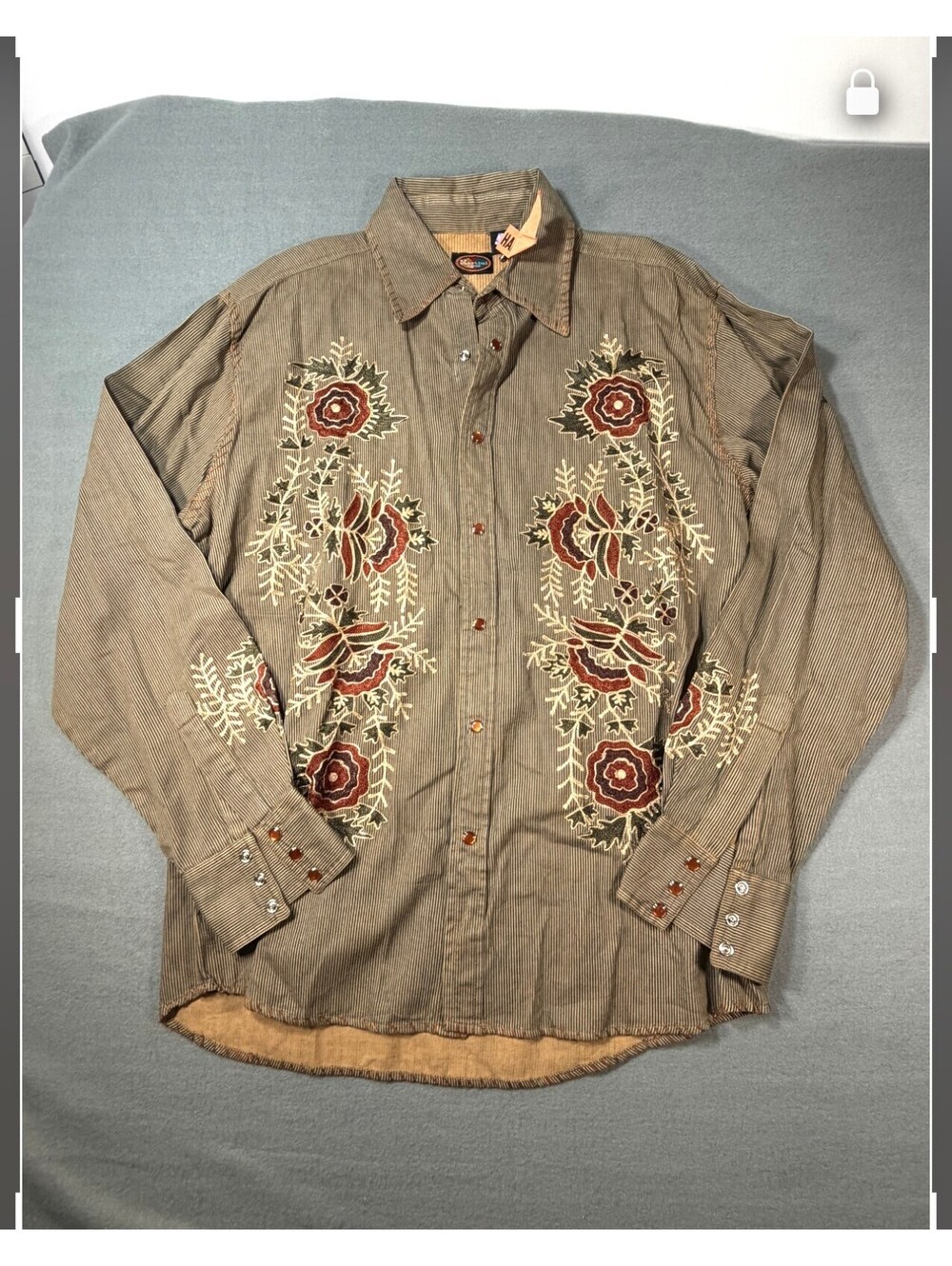 Vintage Martini Ranch Embroidered Button-Up Shirt Size L